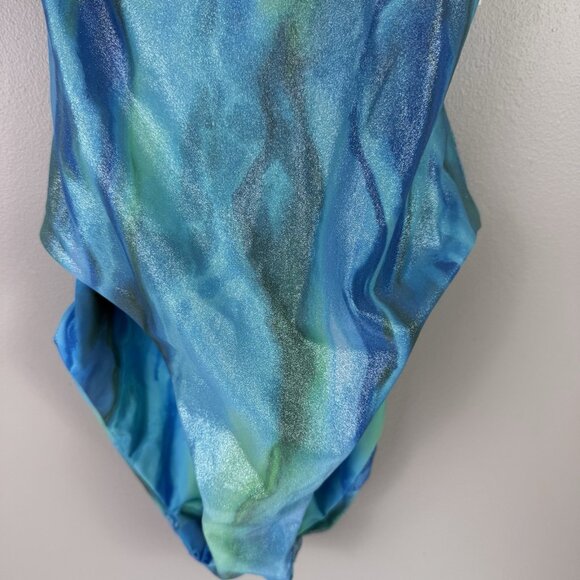 Becca by Rebecca Virtue Solar Energy One Piece Swimsuit M Blue Green Metallic - Picture 5 of 9